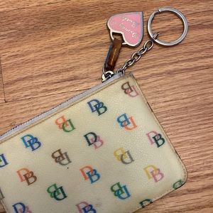 DOONEY & BOURKE wallet wristlet DB 90s vintage bag purse clutch rainbow keychain